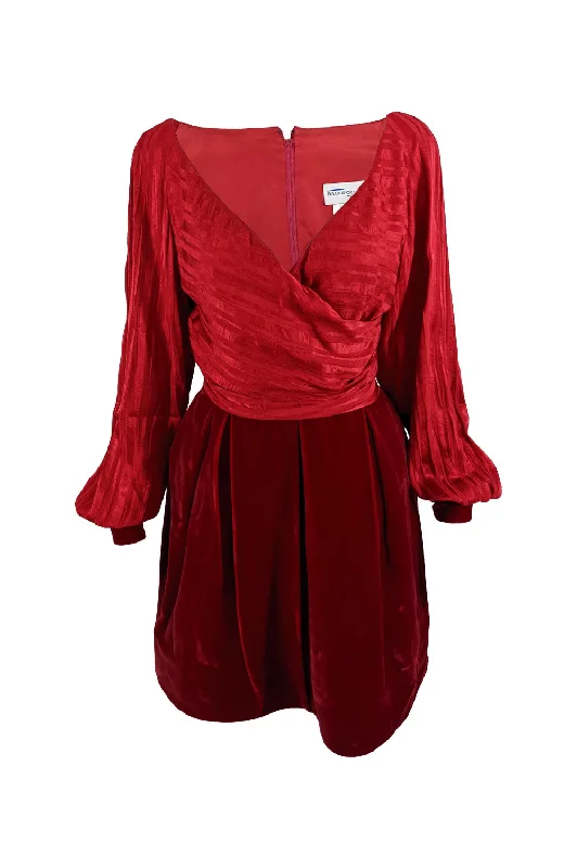 Overstock Sale Bruce Oldfield Vintage Red Velvet Skirt Evening Dress, 1980s
