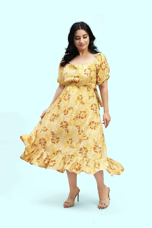 Closeout Curvy Lane Women Plus Size Raglan Sleeves Floral Dress
