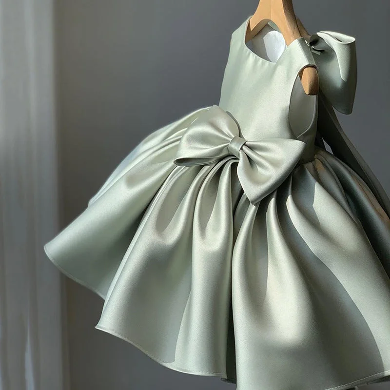 Sneak Peek Sale Toddler Elegant Princess Dress with Bows Girl Summer Party Gown Formal Dresses for Kids