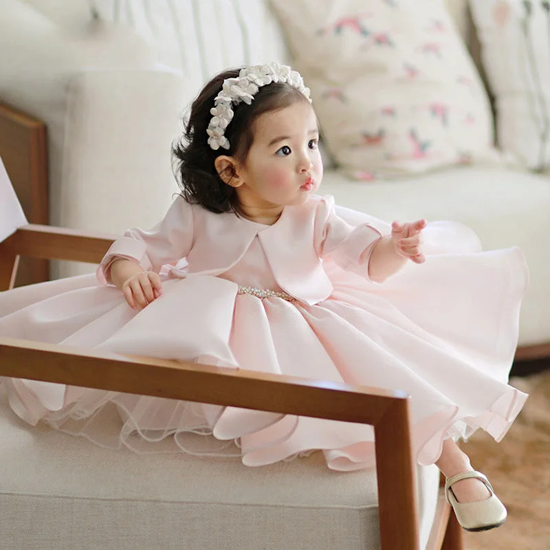 Online Only Baby Girl Autumn Cute Pink Birthday Princess Dress