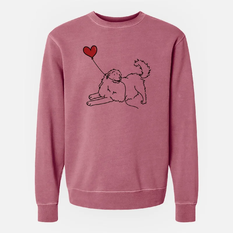 Mega Sale Great Pyrenees Heart String - Unisex Pigment Dyed Crew Sweatshirt