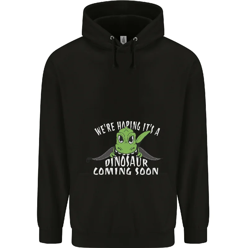 Daily Deals Dinosaur Coming Soon New Baby Pregnancy Mens 80% Cotton Hoodie