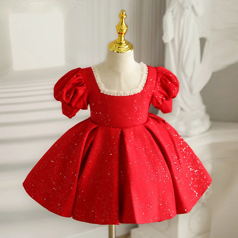 Deep Discounts Baby Girl Birthday Party Red Sequins Christmas Princess Dress