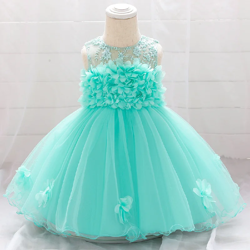 Price Cut Baby Girl Birthday Dresses Toddler Summer Lace Sleeveless Formal Princess Dress