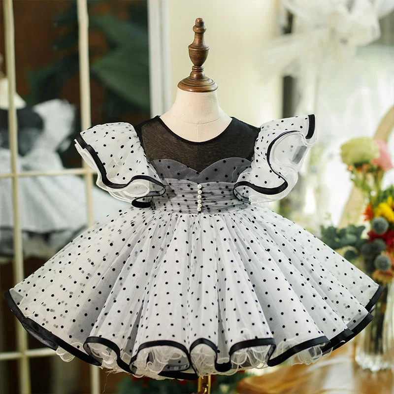 Final Markdown Baby Girls Polka Dots Wedding Birthday Princess Dress