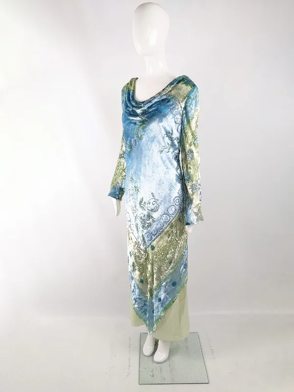 Extra Savings Bellville Sassoon for Harrods Vintage Velvet Devoré Dress, 1980s