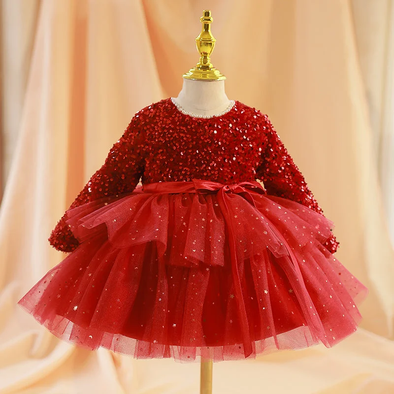 Today's Special Girl Christmas Dress Baby Girl Dress Toddler Prom Dress Princess Red Sequin Long Sleeve Puffy Dress Today's Special Girl Christmas Dress Baby Girl Dress Toddler Prom Dress Princess Red Sequin Long Sleeve Puffy Dress