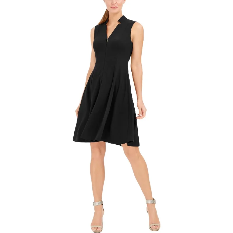 Calvin Klein Womens Embellished Short Fit & Flare Dress