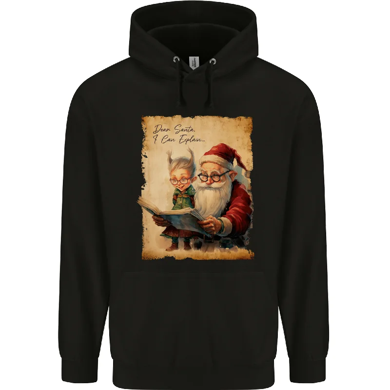 Low Prices Dear Santa Claus I Can Explain Christmas Mens 80% Cotton Hoodie