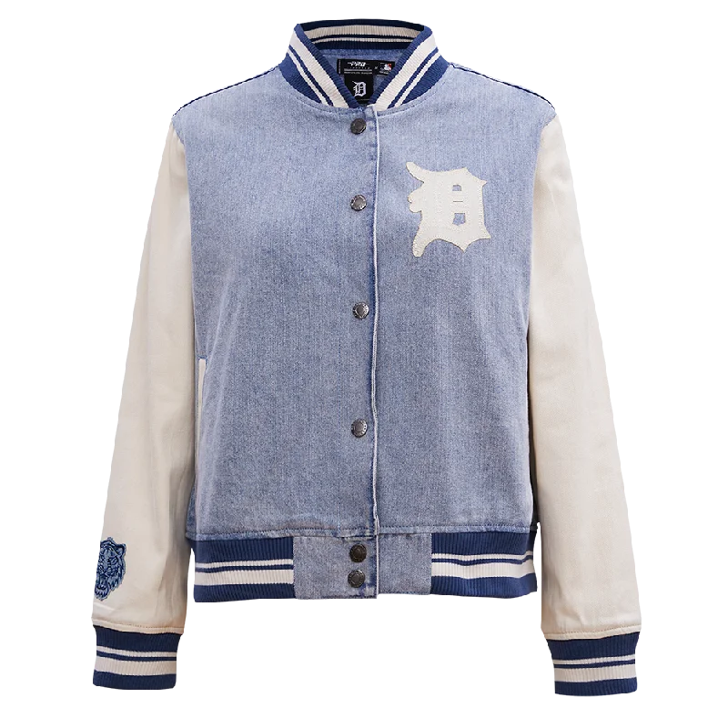 CHAMARRA DE MEZCLILLA MLB DETROIT TIGERS VARSITY BLUES PARA MUJER