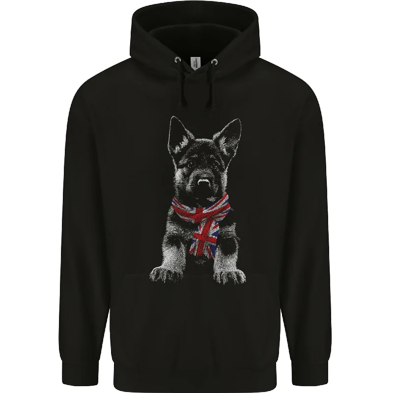 Savings Event German Shepherd Union Jack Scarf Alsatian Mens 80% Cotton Hoodie