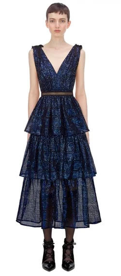 Sale Event Sequin Check Tiered Dress