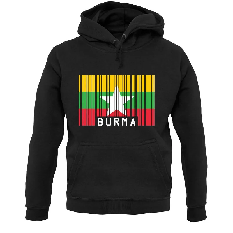 Bargain Bin Burma Myanmar  Barcode Style Flag Unisex Hoodie