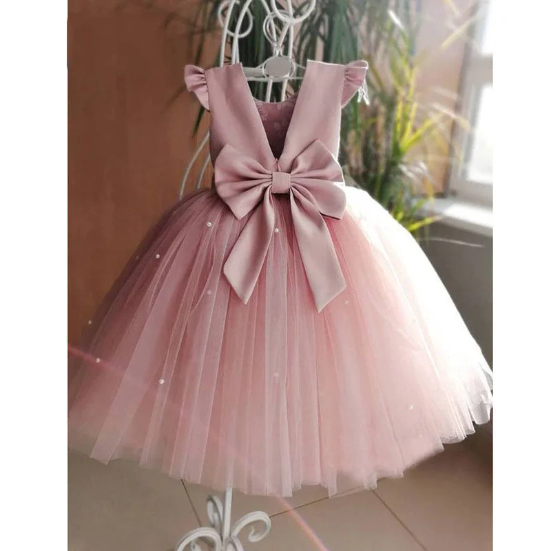 Price Buster Baby Girl Princess Dress Summer Back Bow Textured Puffy Birthday Party Dress