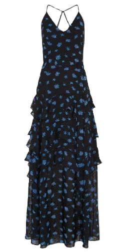 Super Deal Mila Daisy Maxi Black  Dress