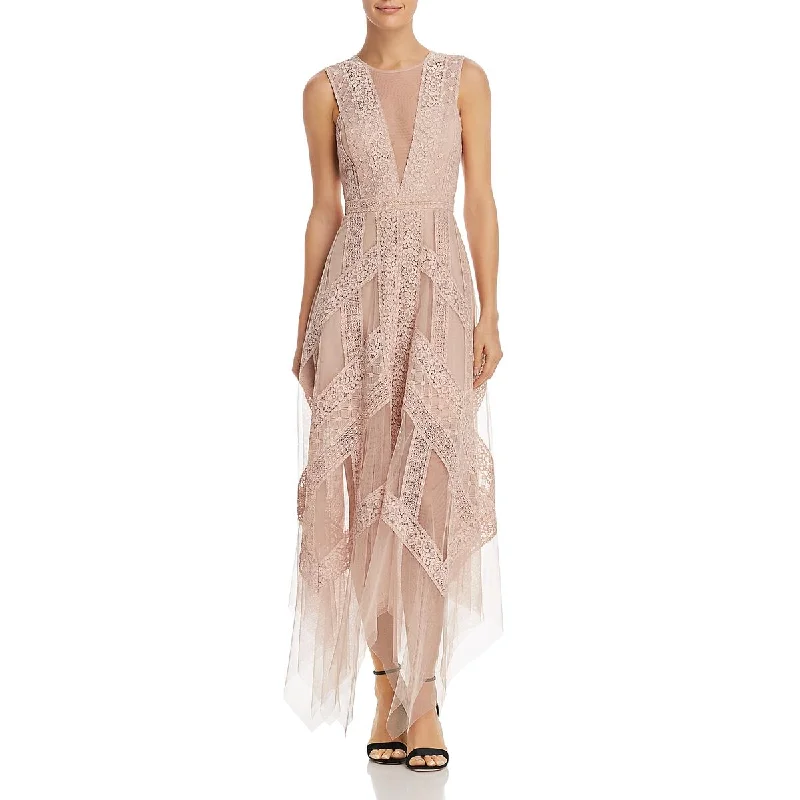 BCBGMAXAZRIA Womens Andi Lace Illusion Cocktail Dress