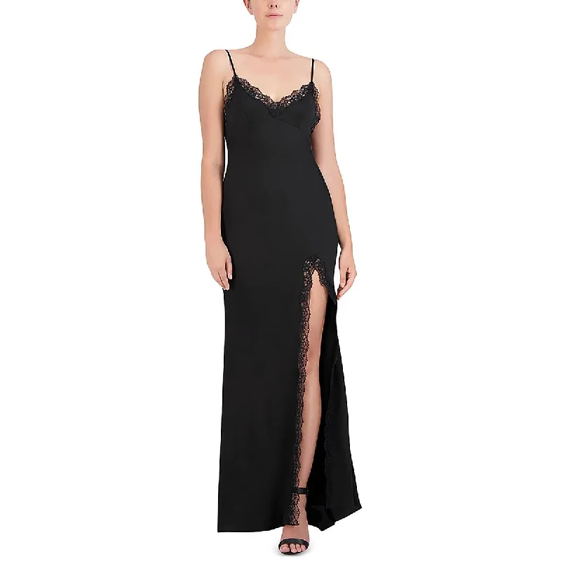 Mega Deal BCBGMAXAZRIA Womens Full Length Lace Trim Maxi Dress