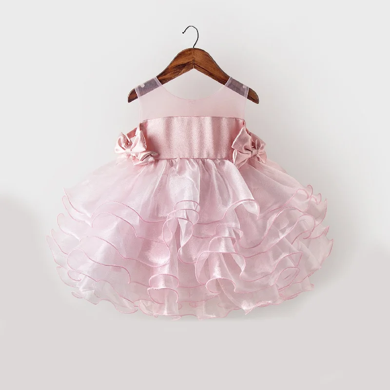 Get It Before It’s Gone Baby Girl Pageant Princess Dress Girl Pink Puffy Side Bow Birthday Party Dress