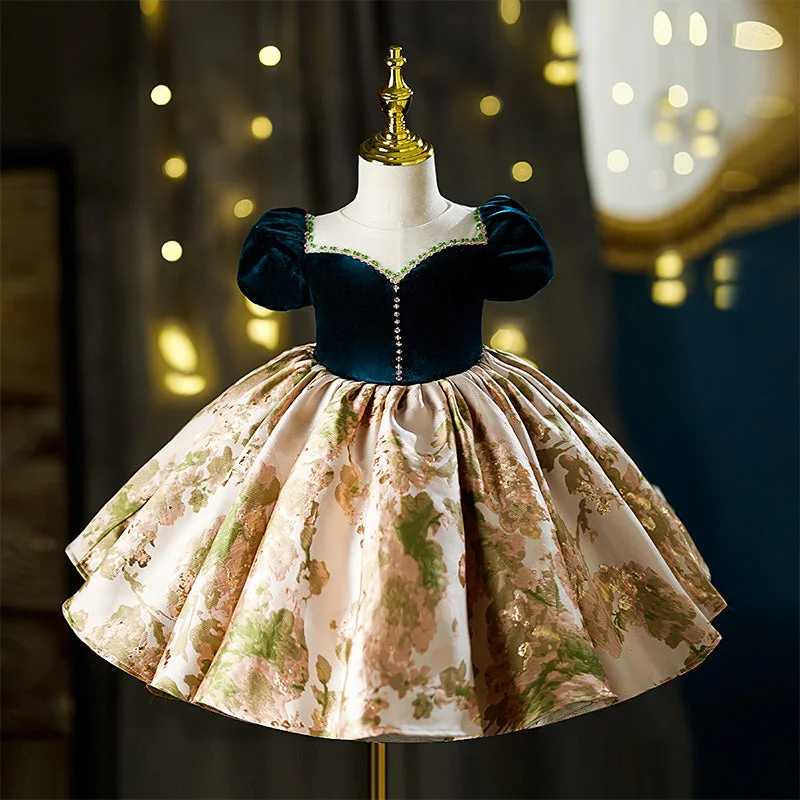 Instant Savings Baby Girl Birthday Party Dress Summer Vintage Print Palace Princess Dress Instant Savings Baby Girl Birthday Party Dress Summer Vintage Print Palace Princess Dress