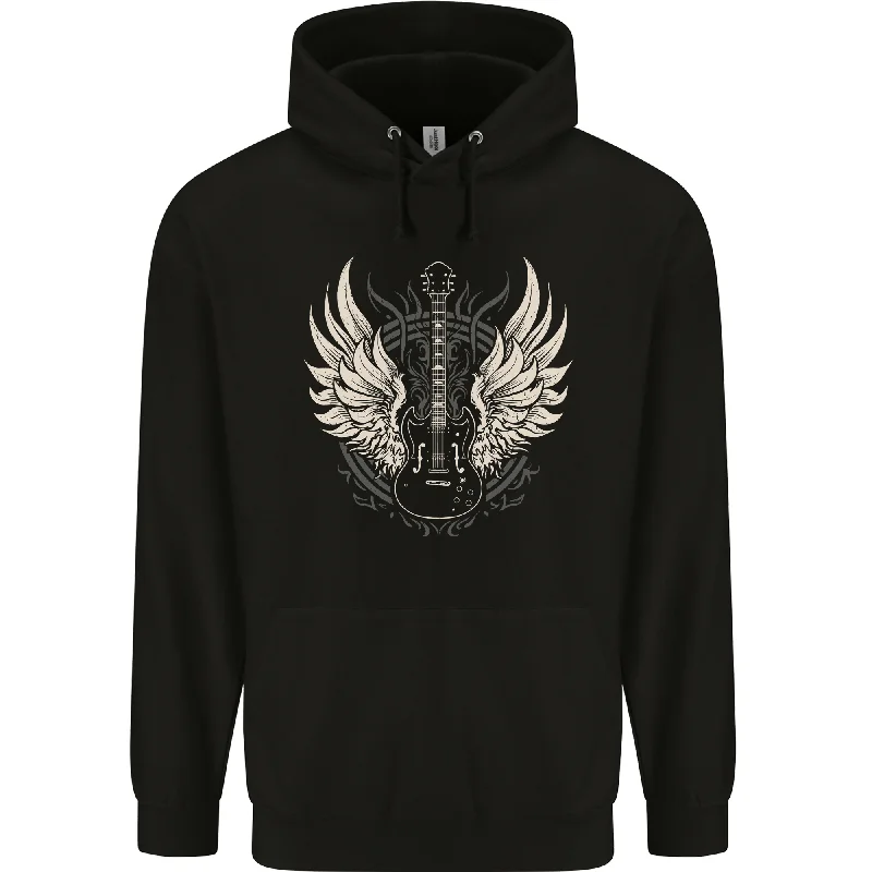 Major Savings Guitar Wings Rock n Roll Music Heavy Metal Mens 80% Cotton Hoodie