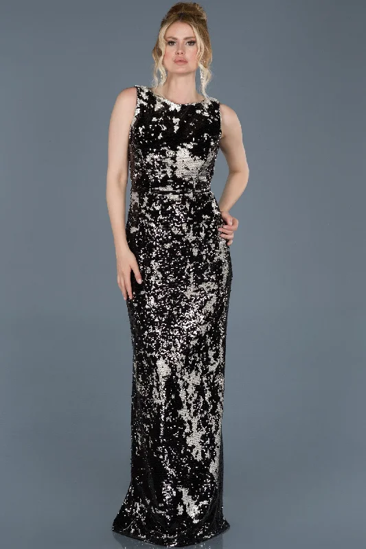 Big Discounts Black Silver Sequin Dress