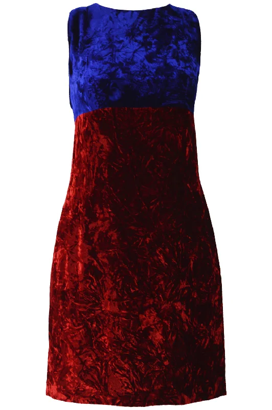 Exclusive Preview Red & Blue Velvet Dress, 1990s