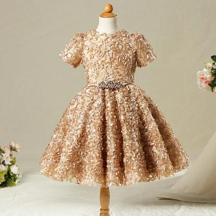 Hurry In Toddler Ball Gowns Girl Summer Formal Retro Elegant Birthday Party Sequin Dress