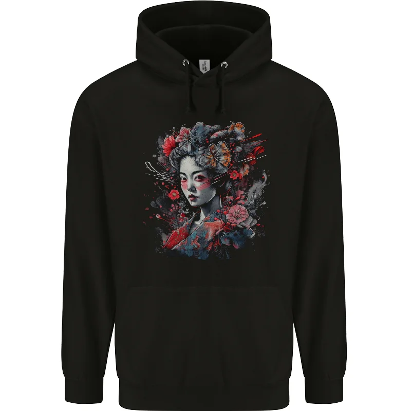 Overstock Sale Geisha Girl With Flowers & Butterflies Fantasy Mens 80% Cotton Hoodie Overstock Sale Geisha Girl With Flowers & Butterflies Fantasy Mens 80% Cotton Hoodie
