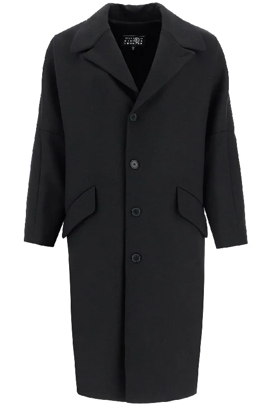 "oversized Wool Blend Coat  - Black