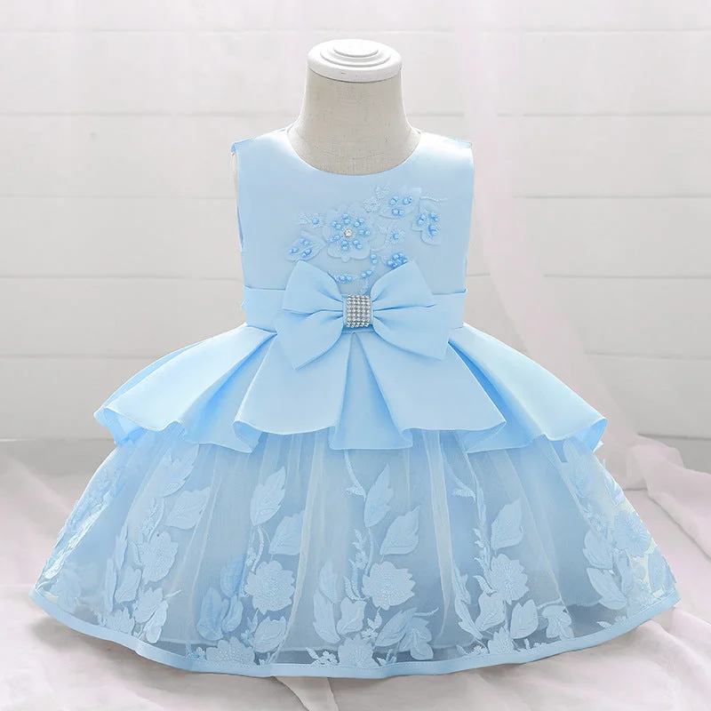 Reduced Prices Baby Girl Birthday Party Dresses Infant Summer Embroidered Ball Gowns Princess Dresses
