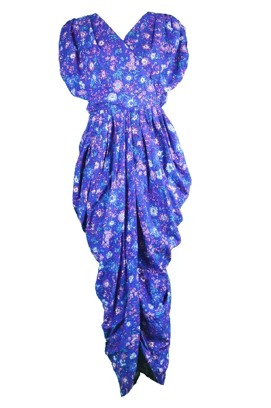 Deal Dash Draped Floral Maxi Dress, 1980s