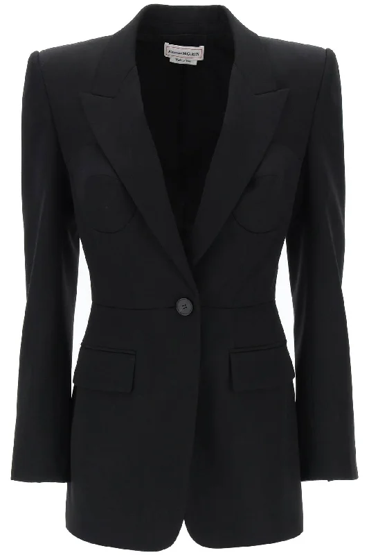 Price Break Fitted Jacket With Bustier Details  - Black