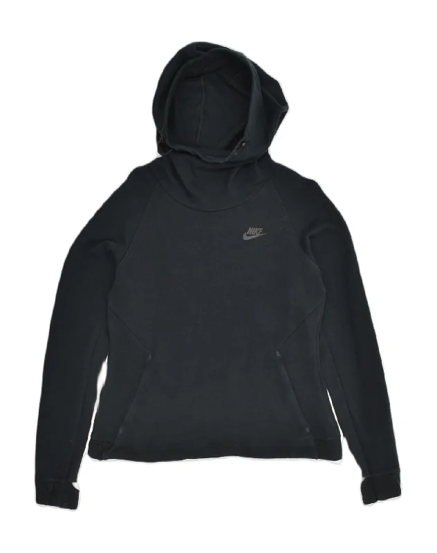 Hot Deal NIKE Womens Hoodie Jumper UK 12 Medium Black Cotton