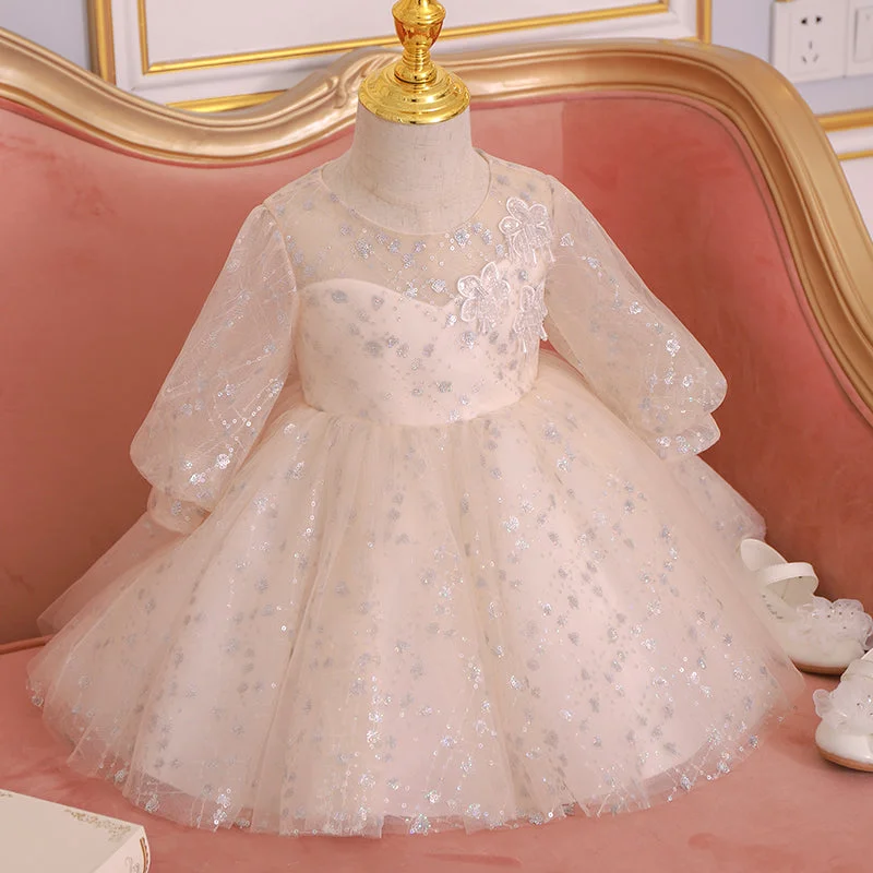 Amazing Deals Flower Girl Dress Toddler Prom Birthday Party Summer Elegant Sequins Embroidery Dress