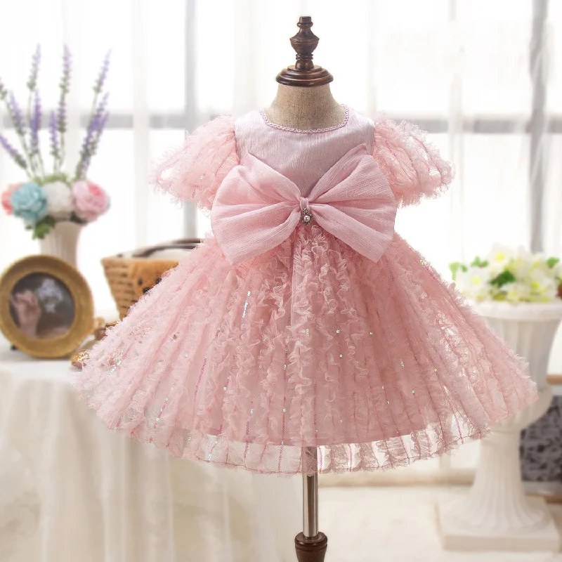 Special Savings Flower Girl Dress Toddler Summer Lovely Lace Bow Fluffy Communion Party Princess Dress