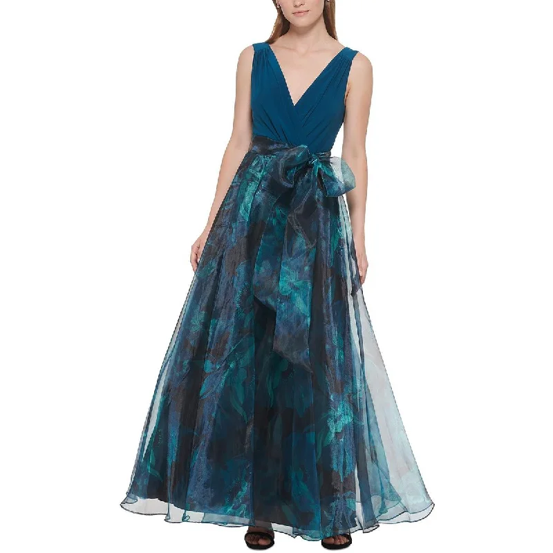 Eliza J Womens Organza Sleeveless Evening Dress