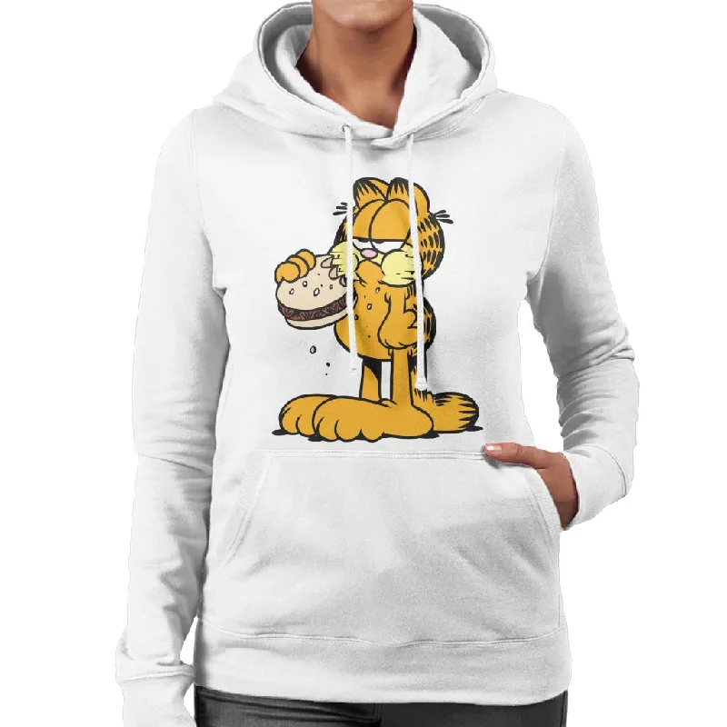 Weekend Deal Garfield Eating Burger Women's Hooded Sweatshirt