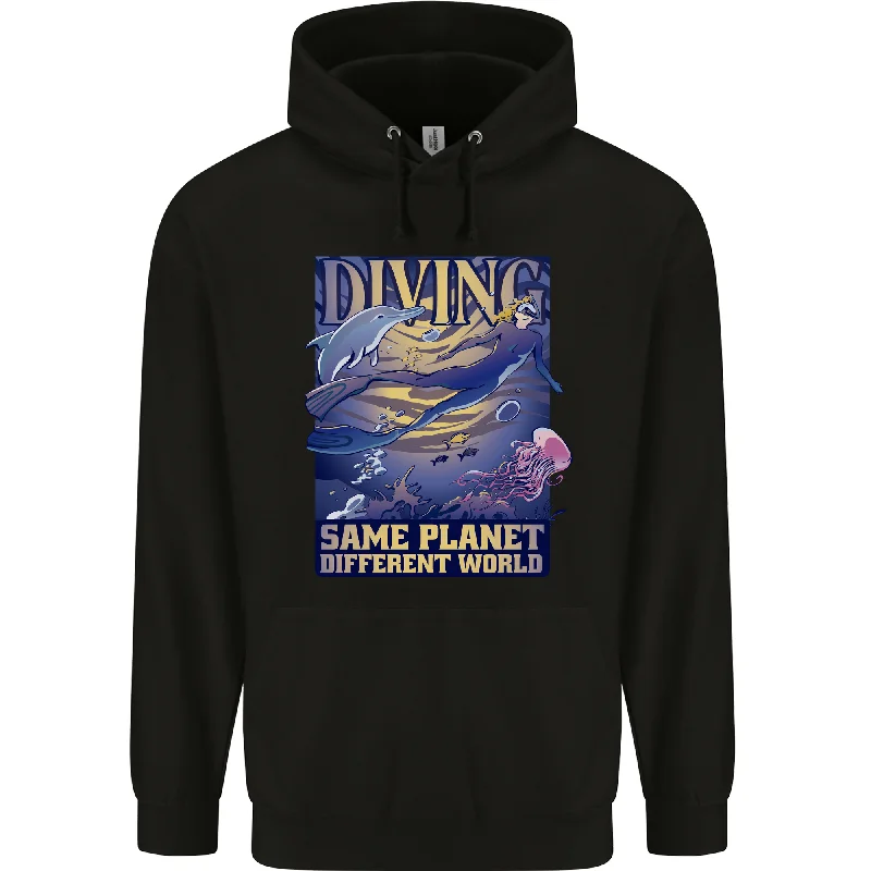 Major Savings Diver Same Planet Different World Mens 80% Cotton Hoodie