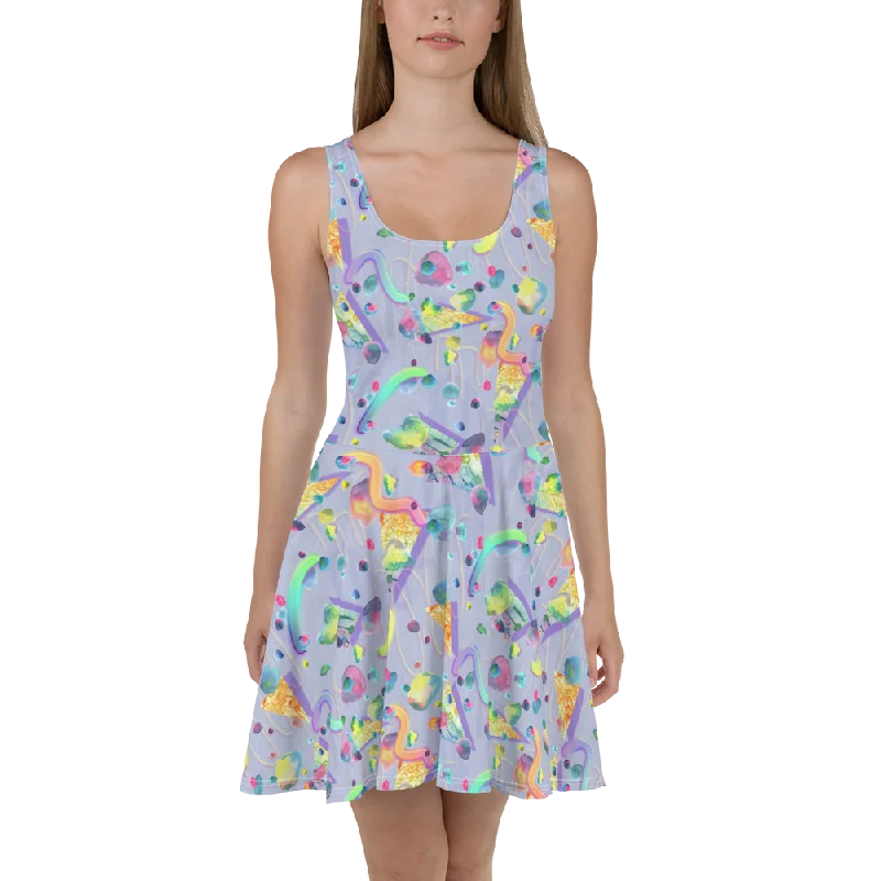 Squiggle Stones Skater Dress