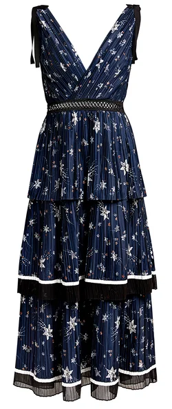 Hot Deal Tiered Star Midi Dress