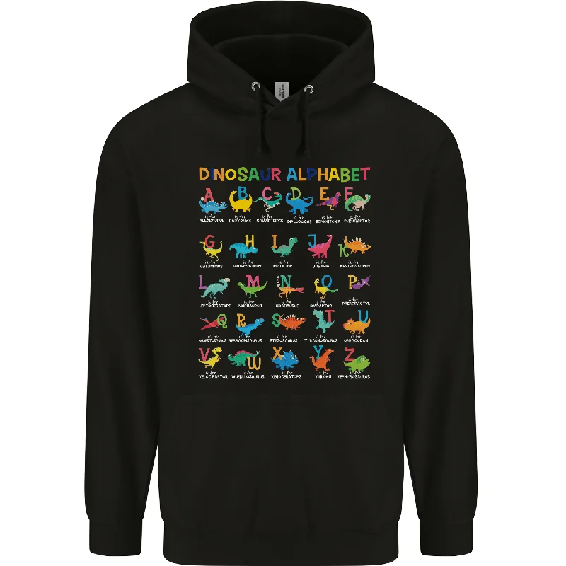 Deal Alert Dinosaur Alphabet T-Rex Funny Mens 80% Cotton Hoodie