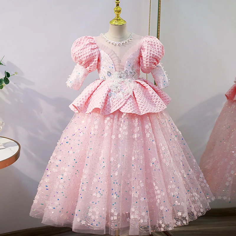 Incredible Offers Flower Girl Dress Children Communion Pageant Elegant Cute Sequins Pink Princess Party Dress Incredible Offers Flower Girl Dress Children Communion Pageant Elegant Cute Sequins Pink Princess Party Dress