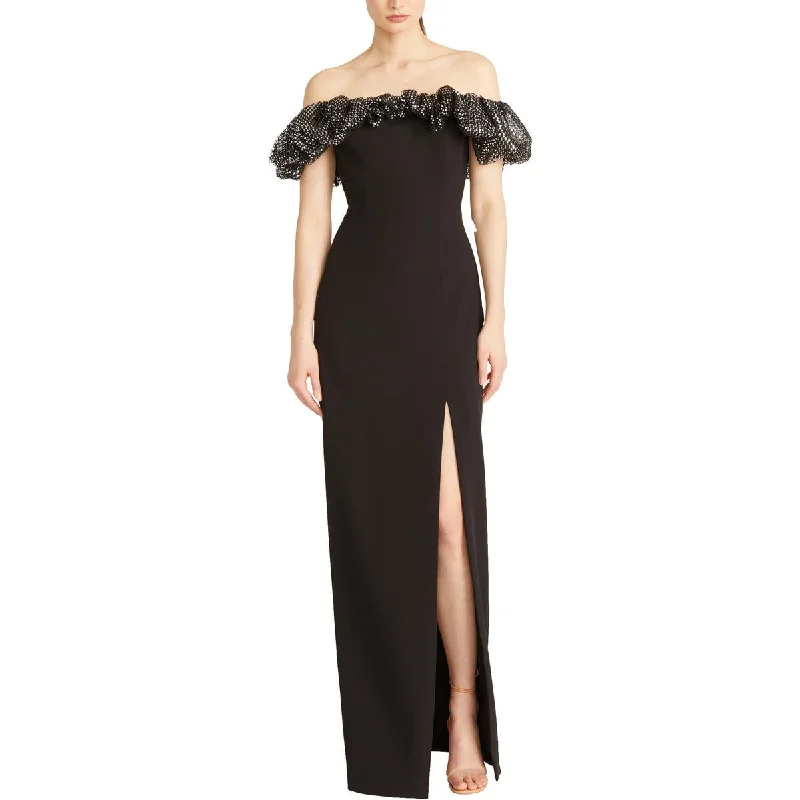 ML Monique Lhuillier Womens Sequined Full Length Evening Dress