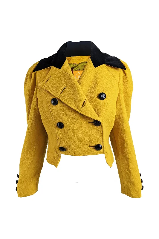 Take Advantage Christian Lacroix Vintage Yellow Cropped Jacket, 1980s