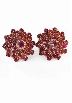 Act Fast Vintage Ruby Bombé Earrings