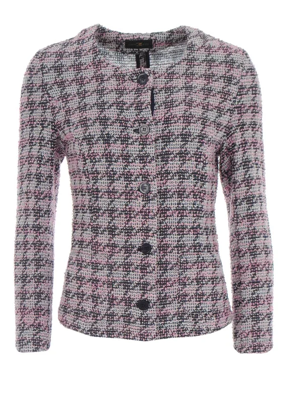 Buy Now Eugen Klein Boucle Knit Jacket, Pink & Navy