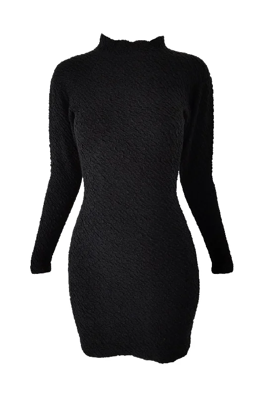 Today Only Fiorucci Vintage Crinkled Long Sleeve Cut Out Bodycon Dress, 1980s