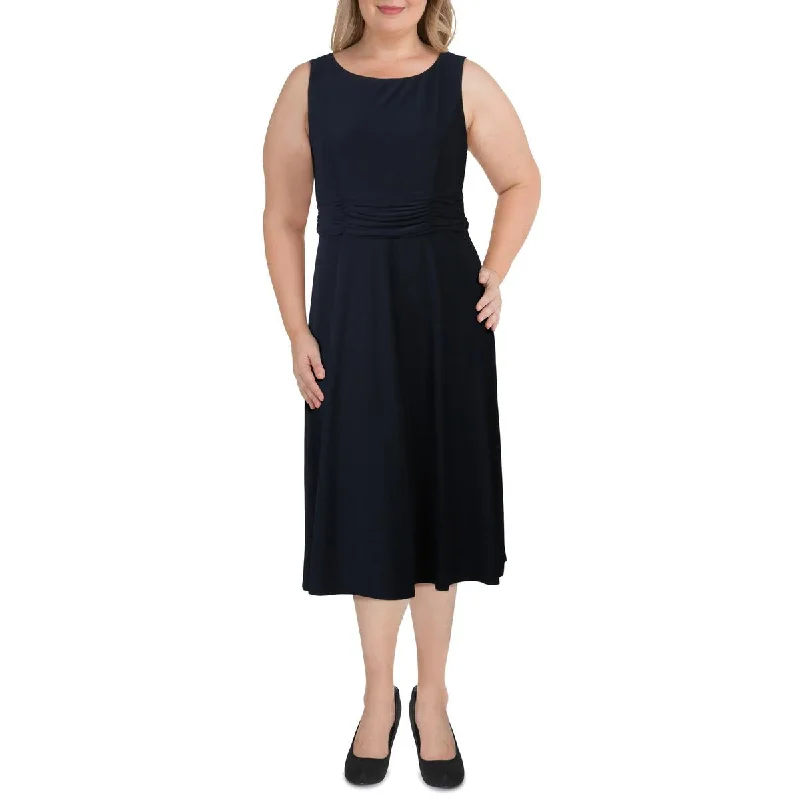 Jessica Howard Womens Plus Knit Sleeveless Cocktail Dress