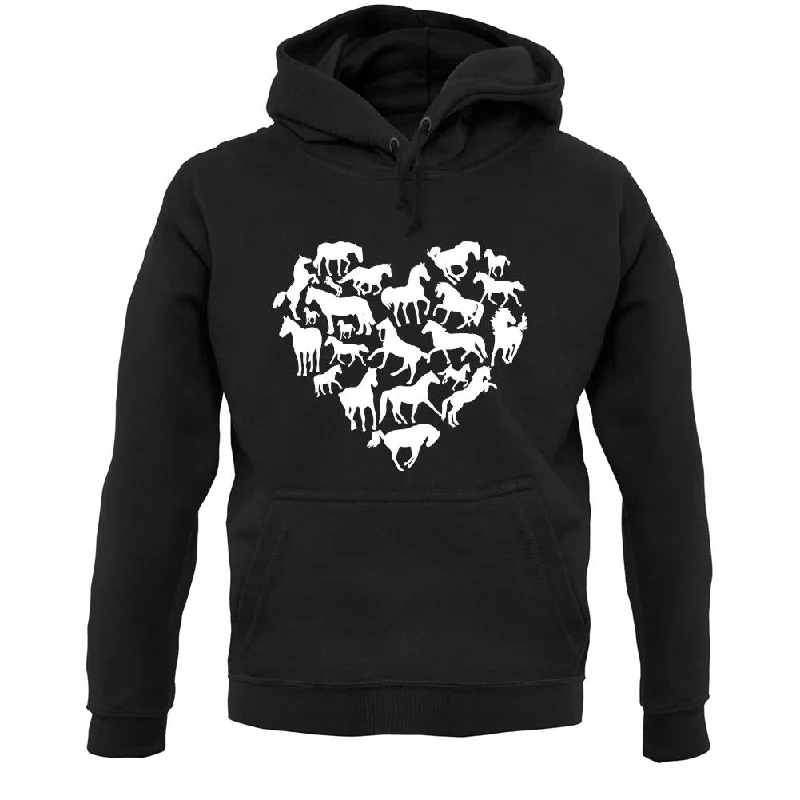 Unbeatable Prices Love Heart Horse Unisex Hoodie