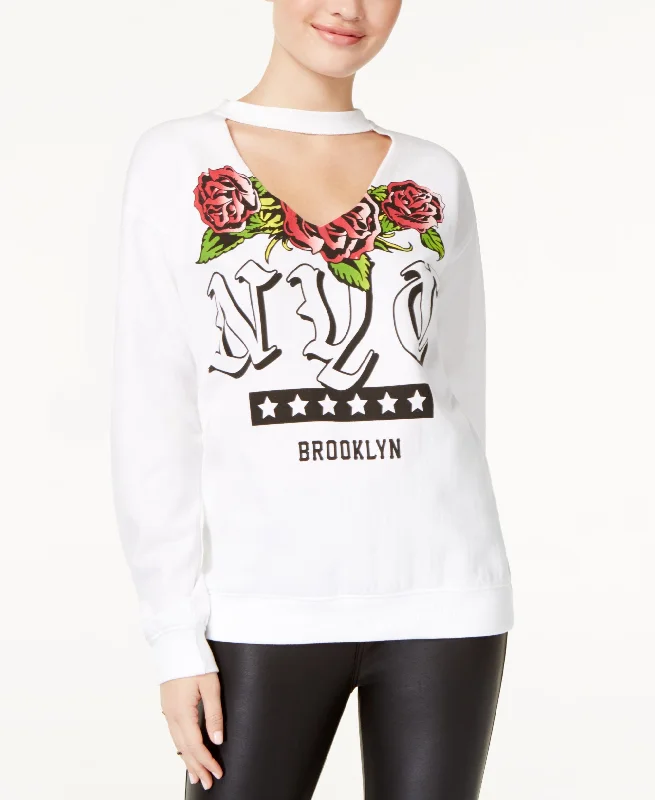 Early Bird Discount Freeze 24 7 Juniors Cotton Nyc Graphic Choker Sweatshirt